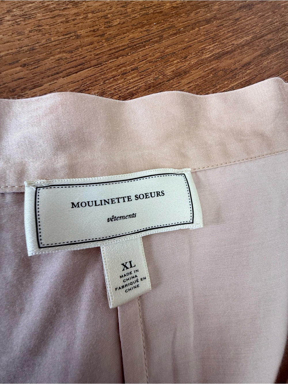 Anthropologie Moulinette Soeurs Tie-Neck Dolman Blush/Soft Rose Gold - Picture 7 of 14